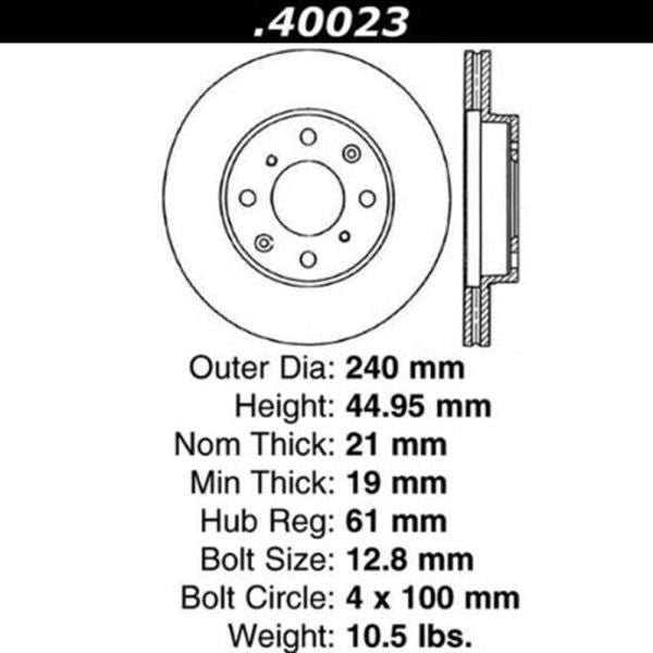 Front Brake Discs (240mm / 4x100) for Honda Civic EJ2 Coupe 1994–1996 1.5 LSI – C-Tek Drilled & Slotted