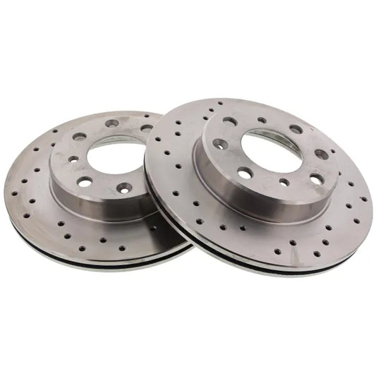 Front Brake Discs (231mm / 4x100) Vented for Honda Civic Coupe – Brakemax Drilled (BM-5599)