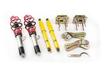 MTS Technik Schroefset Street Volkswagen Caddy IV Bestelwagen/MPV (SAA/SAH) 2015–2020 zonder camberplaten – Roestvrij staal (Inox)