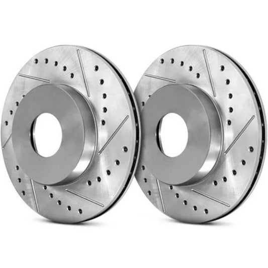 Front Brake Discs (240mm / 4x100) for Honda Civic EJ2 Coupe 1994–1996 – C-Tek Drilled & Slotted